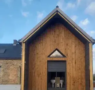 pose de bardage bois Martigné-Ferchaud-1